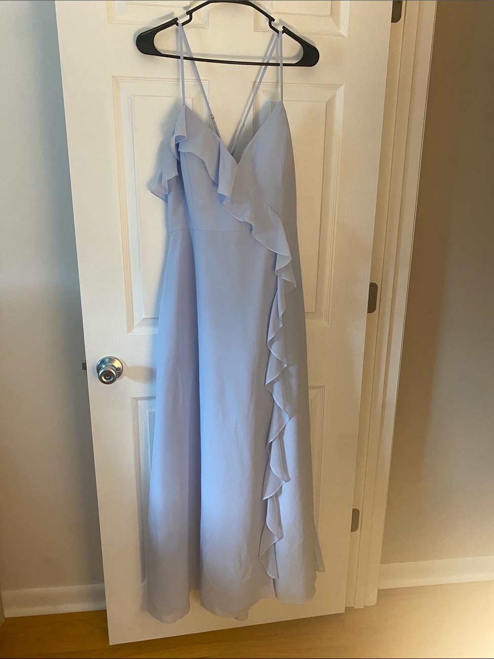 Revelry periwinkle Ruffle Spaghetti-Strap Maxi Dress